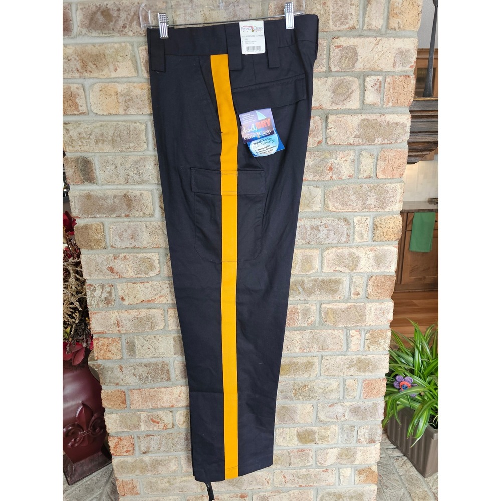 Flying Cross Pants Black Gold Stripe Utility Cargo Work‎ Uniform Slacks Size 18